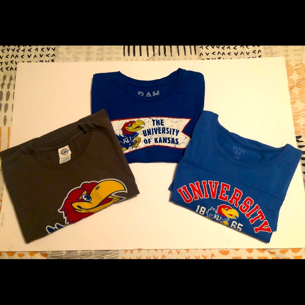 Lot of 3 Kansas Jayhawks T-shirts